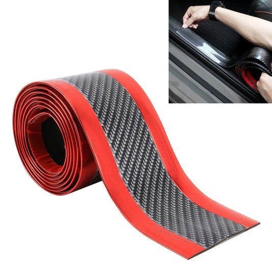 Universal Electroplate Carbon Fibre Car Door Threshold Decoration Strip Decorative Sticker, Size : 5CM x 2M (Red) - Decorative Strip by buy2fix | Online Shopping UK | buy2fix