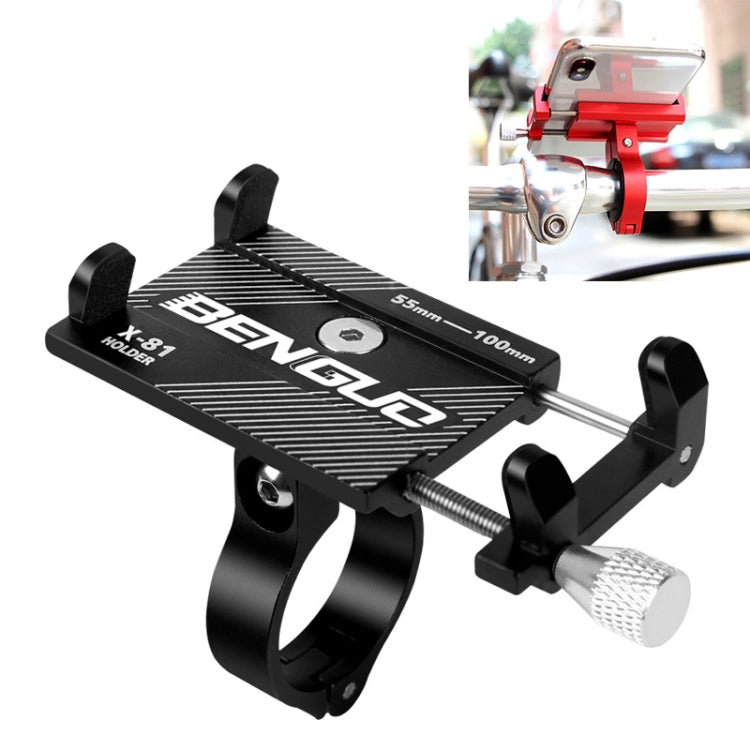 Motorcycle Handlebar Aluminum Alloy Phone Bracket(Black) - Holder by buy2fix | Online Shopping UK | buy2fix