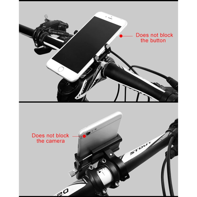 Motorcycle Handlebar Aluminum Alloy Phone Bracket(Black) - Holder by buy2fix | Online Shopping UK | buy2fix