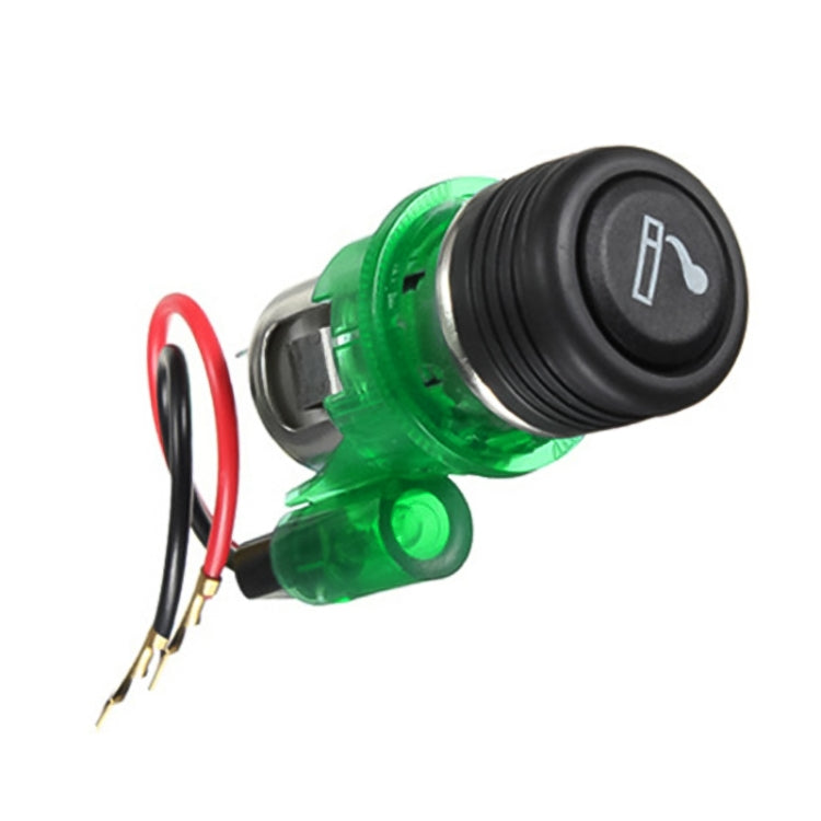 Car 10A 12V European Standard Cigarette Lighter Full Assembly with Light (Green) - Cigar Socket by buy2fix | Online Shopping UK | buy2fix