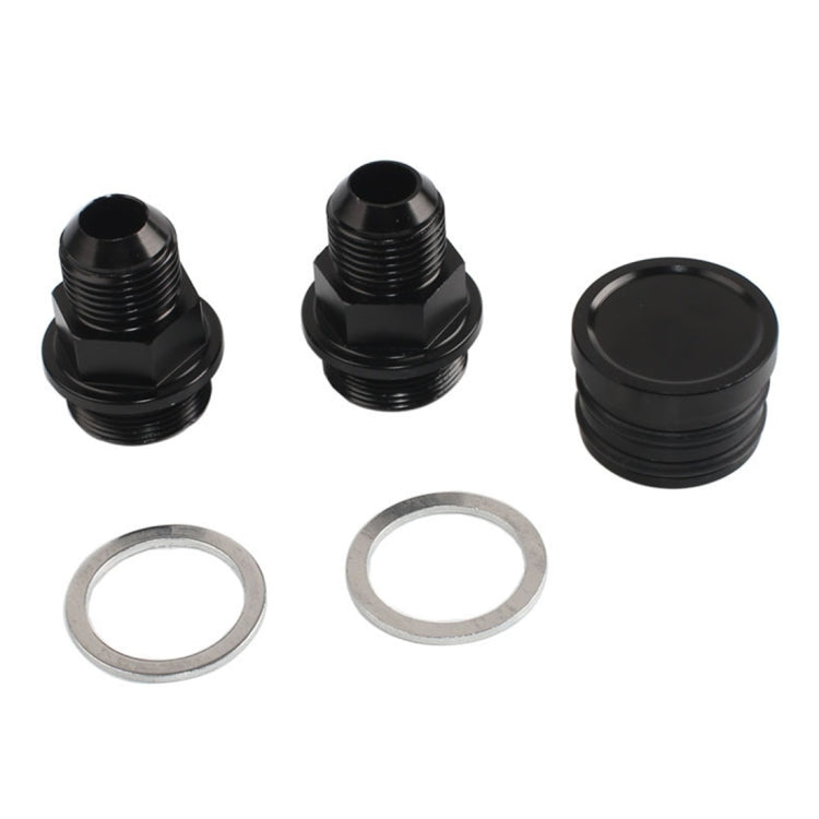 M28~10AN Black Engine Rear Block Breather Fitting Adapter for Honda Oil Catch Can B16 B18C - In Car by buy2fix | Online Shopping UK | buy2fix