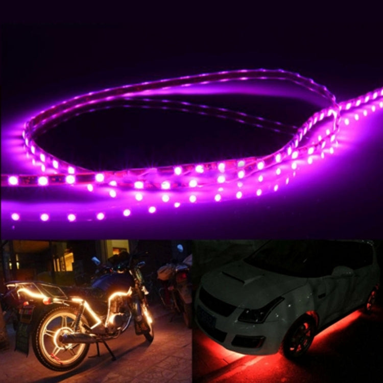 5 PCS Flow Style 45 LED 3528 SMD Waterproof Flexible Car Strip Light for Car Decoration, DC 12V, Length: 90cm(Pink Light) - Decorative Lights by buy2fix | Online Shopping UK | buy2fix