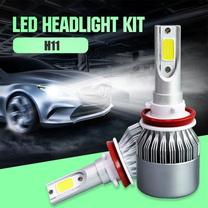 2 PCS C9 H8/H11 18W 1800LM 6000K Waterproof IP68 Car Auto LED Headlight with 2 COB LED Lamps, DC 9-36V(White Light) - LED Headlamps by buy2fix | Online Shopping UK | buy2fix