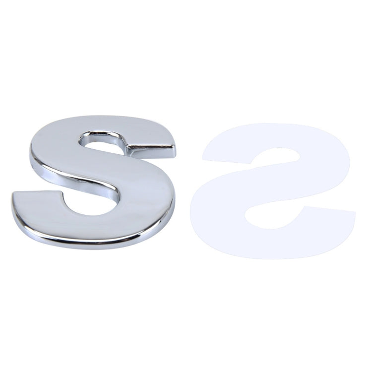 Car Vehicle Badge Emblem 3D English Letter S Self-adhesive Sticker Decal, Size: 4.5*4.5*0.5cm - 3D Metal Sticker by buy2fix | Online Shopping UK | buy2fix