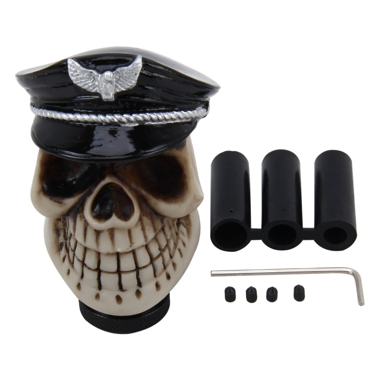 Universal Skull with A Hat Shape Car Gear Shift Knob Modified Car Gear Shift Knob Auto Transmission Shift Lever Knob Resin Gear Knobs - Shift Knob by buy2fix | Online Shopping UK | buy2fix