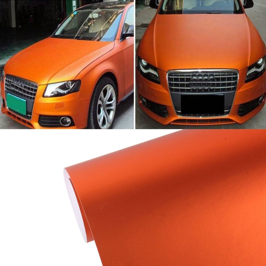 5m * 0.5m Ice Blue Metallic Matte Icy Ice Car Decal Wrap Auto Wrapping Vehicle Sticker Motorcycle Sheet Tint Vinyl Air Bubble Free(Orange) - Auto Film by buy2fix | Online Shopping UK | buy2fix