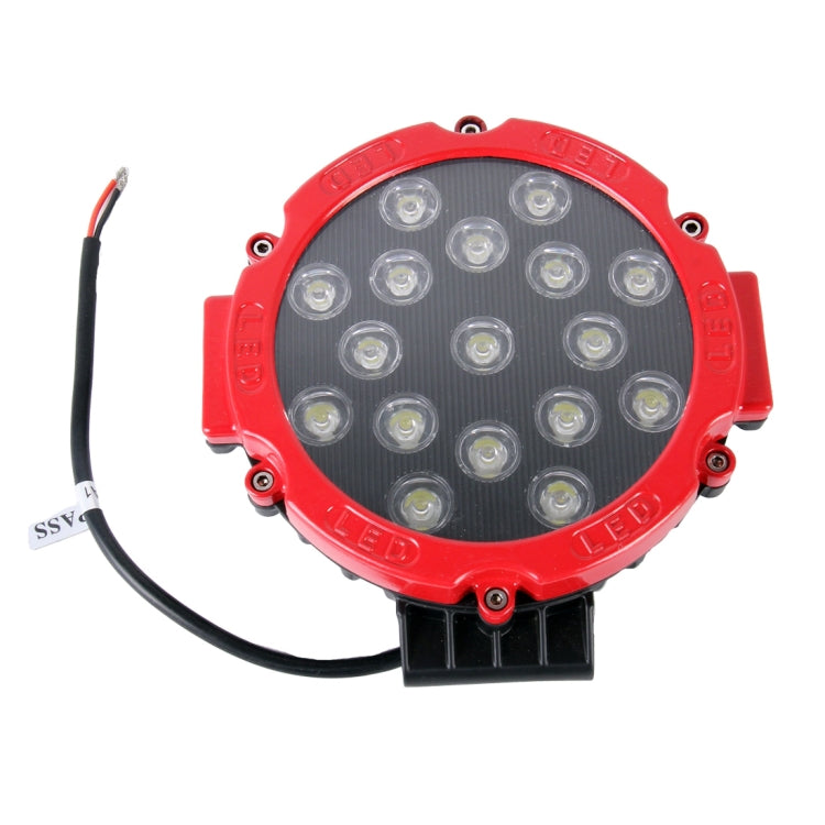 2 PCS 51W 3500LM 6500K White Light 17 LED Waterproof Car Boat Marine Work Lights Spotlight LED Bulbs, 30 Degrees Adjustable, DC 10-30V(Red) - Work Lights by buy2fix | Online Shopping UK | buy2fix