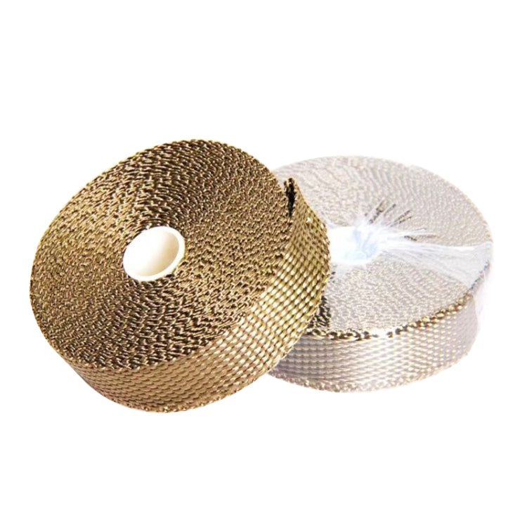 10m Titanium Gold Exhaust Wrap Auto Motor Exhaust Heat Shield Wrap Heat Resistant Wrap - In Car by buy2fix | Online Shopping UK | buy2fix