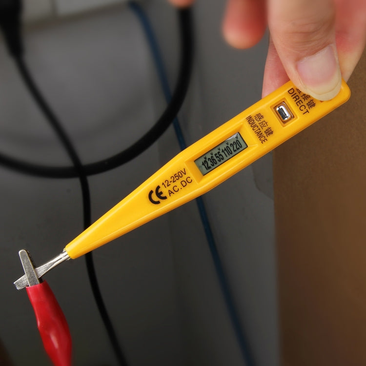 Portable AC DC Voltage Test Pencil Circuit Detector Volt Tester 12-250V Detection(Yellow) - Voltage Detector by buy2fix | Online Shopping UK | buy2fix