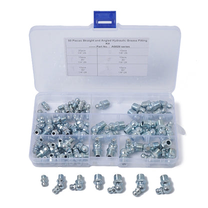 80 PCS Straight and Angled Hydraulic Grease Zerk Fitting SAE Kit - Pipes & Fittings by buy2fix | Online Shopping UK | buy2fix