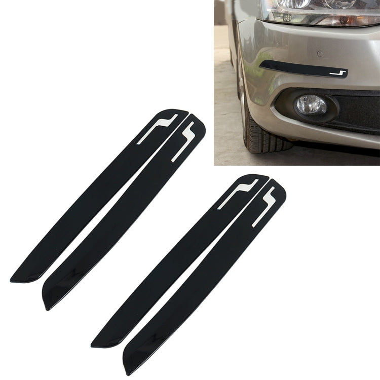 2 Pairs Universal Car Body Rear Bumper Protector Trim Cover Protective Strip Car Body Protective Strip Car Accessories Protective Stickers Car Protective Kit Car Body 4 Angle Protective Cover(Black) - Anti Collision Sticker by buy2fix | Online Shopping UK | buy2fix