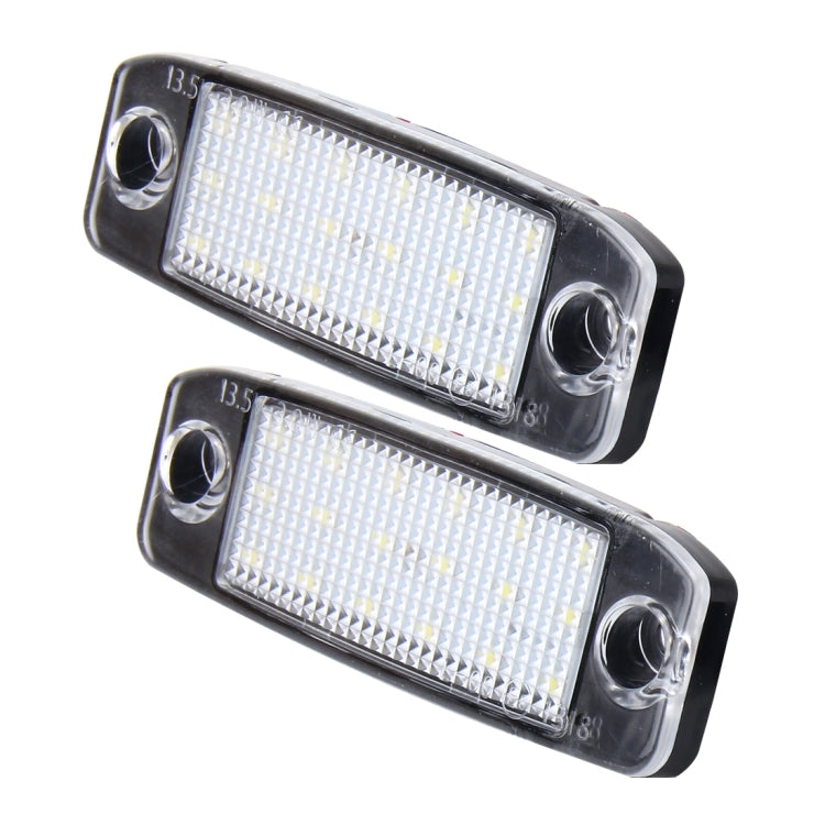 2 PCS LED License Plate Light with 18  SMD-3528 Lamps for Hyundai Sonata,2W 120LM,6000K, DC12V(White Light) - License Plate Lights by buy2fix | Online Shopping UK | buy2fix