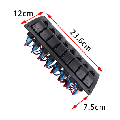 3Pin 8 Way Switches Combination Switch Panel with Light and Projector Lens for Car RV Marine Boat - In Car by buy2fix | Online Shopping UK | buy2fix