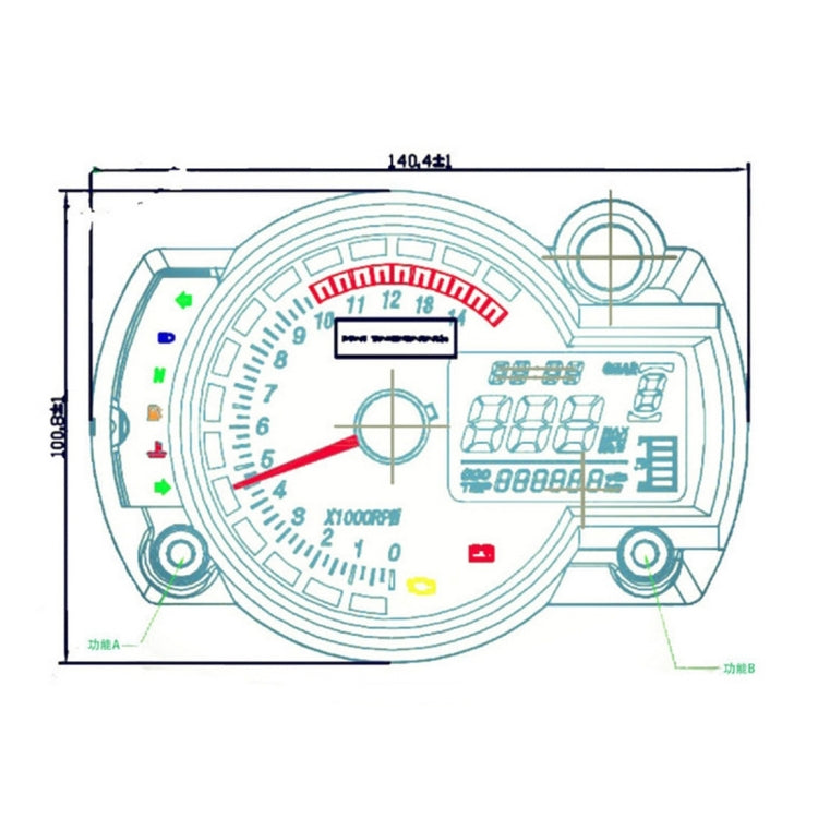 Universal Multi-functional Motorcycle Rotating Speed Mileage Gear Water Temperature Clock Meter Gauage - Electrical Instruments by buy2fix | Online Shopping UK | buy2fix