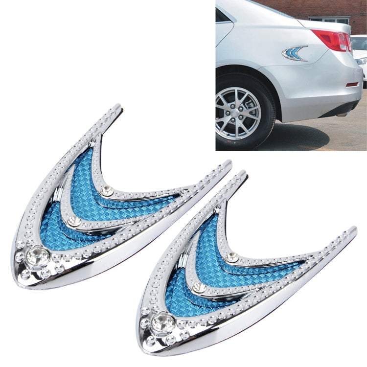 2 PCS Car Plastic Decorative Sticker, Size: 10.0 x 5.0cm(Silver + Blue) - Decorative Sticker by buy2fix | Online Shopping UK | buy2fix