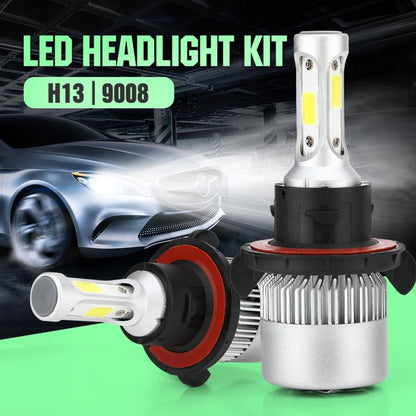 2 PCS S2 H13 / 9008 18W 6000K 1800LM IP65 2 COB LED Car Headlight Lamps, DC 9-30V(Cool White) - LED Headlamps by buy2fix | Online Shopping UK | buy2fix