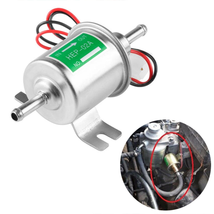 HEP-02A Universal Car 24V Fuel Pump Inline Low Pressure Electric Fuel Pump (Silver) - In Car by buy2fix | Online Shopping UK | buy2fix