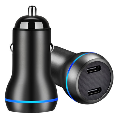 ACC-580 PD 40W Dual Type-C / USB-C Ports Fast Charging Car Charger(Black) - In Car by buy2fix | Online Shopping UK | buy2fix