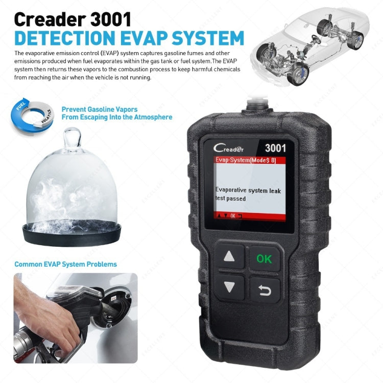Launch Creader CR3001 Car Color Screen Code Reader OBD2 Fault Detector Diagnostic Tool - In Car by buy2fix | Online Shopping UK | buy2fix
