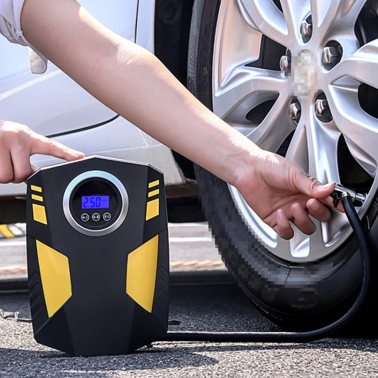 Car 12V Portable Inflatable Cylinder Pedal Digital Display Air Pump with Light - In Car by buy2fix | Online Shopping UK | buy2fix