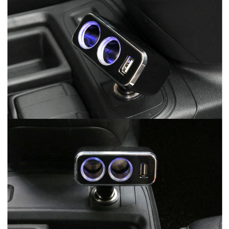 SHUNWEI SD-1909 80W 0.8A Car 2 in 1 USB Charger 90 Degree Free Rotation Cigarette Lighter (Black) -  by SHUNWEI | Online Shopping UK | buy2fix