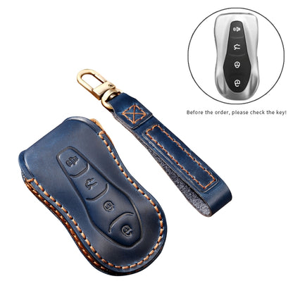 Hallmo Car Cowhide Leather Key Protective Cover Key Case for Geely Emgrand A Style(Black) -  by Hallmo | Online Shopping UK | buy2fix