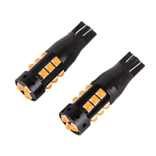 2 PCS T10 DC12V / 6.5W Car Clearance Light 15LEDs SMD-3030 Lamp Beads (Yellow Light) - In Car by buy2fix | Online Shopping UK | buy2fix