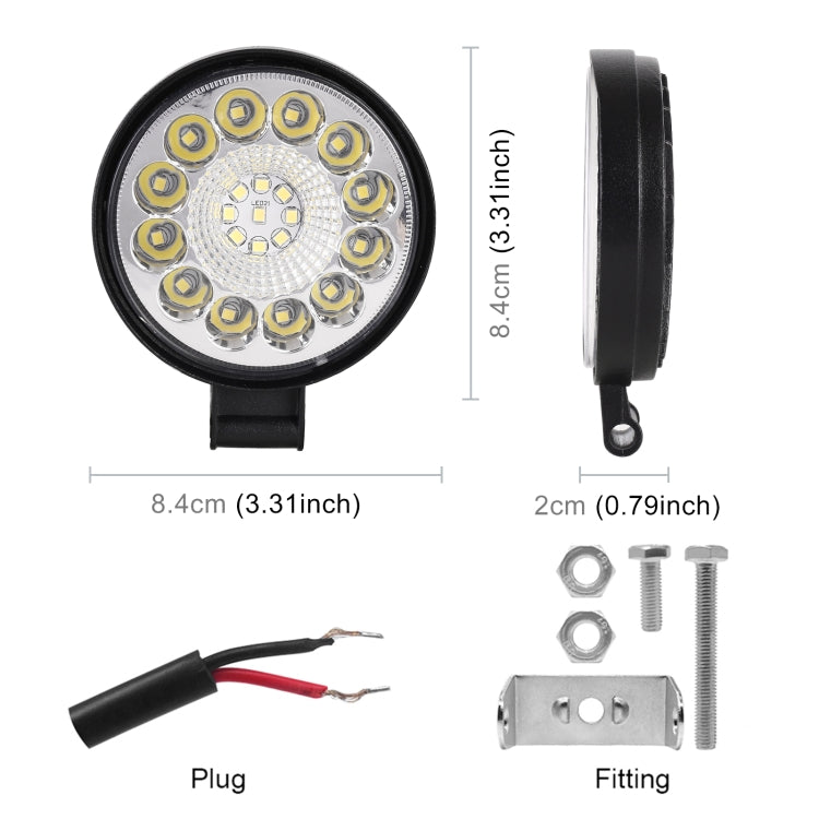 Car Round Work Light with 21LEDs SMD-2835 Lamp Beads - In Car by buy2fix | Online Shopping UK | buy2fix