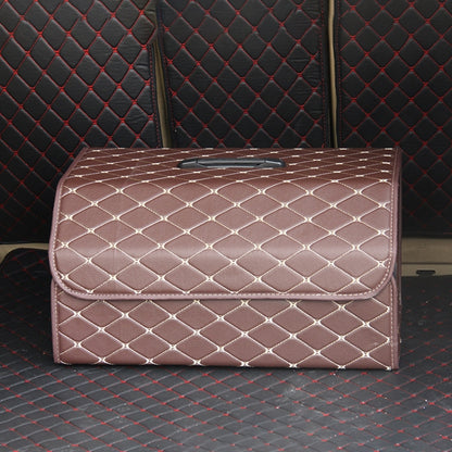 Car Trunk Foldable Storage Box, Rhombic Grid Large Size: 54 x 32 x 30cm (Coffee) - In Car by buy2fix | Online Shopping UK | buy2fix