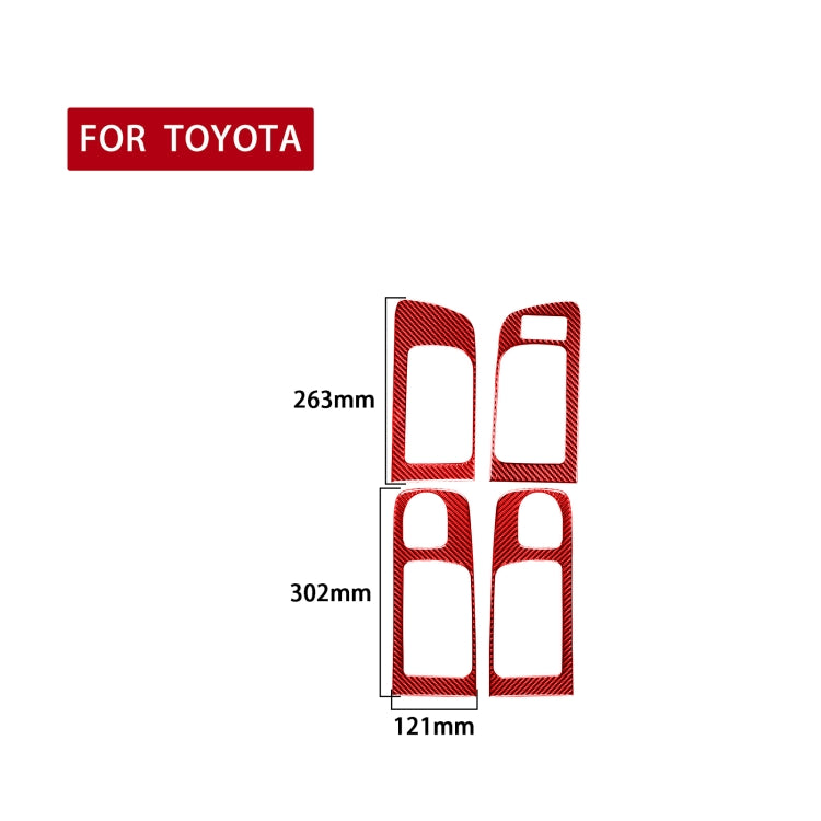 4 PCS / Set Carbon Fiber Car Door Inner Handle Decorative Sticker for Toyota Tundra 2014-2018,Right Drive (Red) - In Car by buy2fix | Online Shopping UK | buy2fix