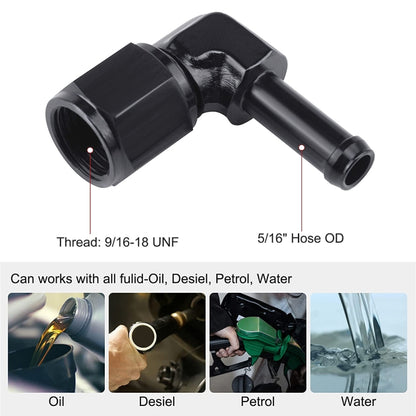 Car 90 Degree Quick Connect Female AN6-5/16 Swivel Barb Fitting Adapter - In Car by buy2fix | Online Shopping UK | buy2fix