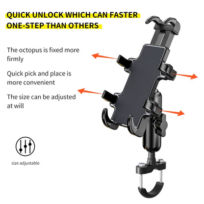 CS-1722A1 Motorcycle Handlebar Octopus Aluminum Alloy Phone Holder - In Car by buy2fix | Online Shopping UK | buy2fix