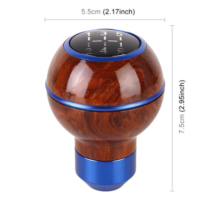 Universal Car Wood Texture Metal Gear Shift Knob (Blue) - In Car by buy2fix | Online Shopping UK | buy2fix