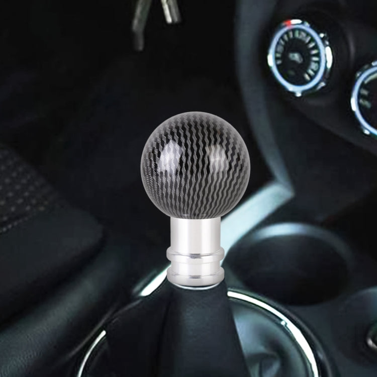 Universal Car Carbon Fiber Texture Metal Gear Shift Knob (Silver Black) - In Car by buy2fix | Online Shopping UK | buy2fix