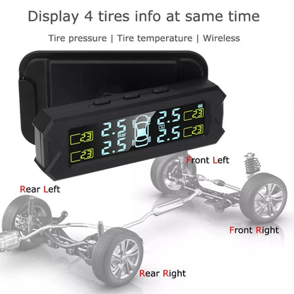 Car High Precision Solar Charging Tire Pressure Monitoring System TPMS, Built-in Voice Sensor - In Car by buy2fix | Online Shopping UK | buy2fix