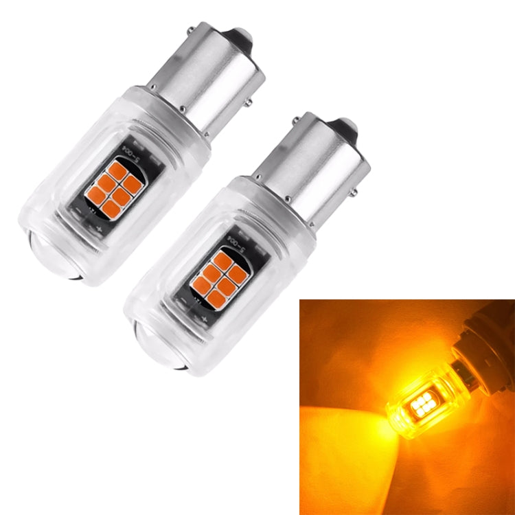 2pcs 1156 DC12V / 2.16W / 0.18A / 480LM Car LED Turn Signal Light(Yellow Light) - In Car by buy2fix | Online Shopping UK | buy2fix