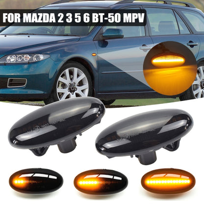 2pcs For Mazda 2 DY 2003-2007 Car Dynamic LED Fender Side Light (Transparent Black) - In Car by buy2fix | Online Shopping UK | buy2fix