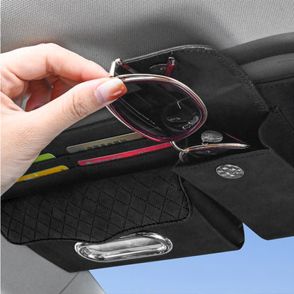 Car Sheepskin Leather Sun Visor Storage Clip (Grey) - In Car by buy2fix | Online Shopping UK | buy2fix