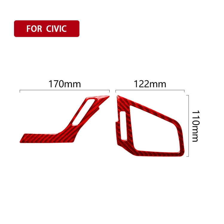 Car Carbon Fiber Left and Right Air Outlet Decorative Sticker for Honda Tenth Generation Civic 2016-2019, Left Drive (Red) - In Car by buy2fix | Online Shopping UK | buy2fix