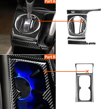 10 in 1 Car Carbon Fiber Automatic Gear + Water Cup Holder Decorative Sticker for Honda Civic 8th Generation 2006-2011, Right Drive -  by buy2fix | Online Shopping UK | buy2fix