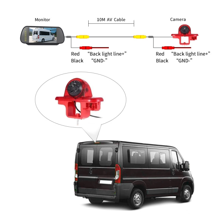 PZ464 Car Waterproof Brake Light View Camera + 7 inch Rearview Monitor for Renault / Vauxhall - In Car by buy2fix | Online Shopping UK | buy2fix