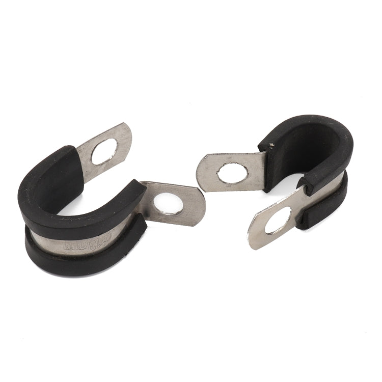 10 PCS Car Rubber Cushion Pipe Clamps Stainless Steel Clamps, Size: 15/8 inch (48mm) - In Car by buy2fix | Online Shopping UK | buy2fix