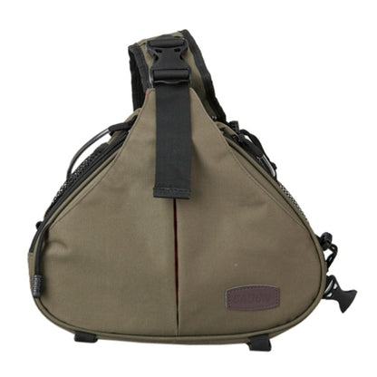 CADEN Triangle Shape Tscope Sling Shoulder Cross Digital Camera Bags Case Soft Bag with Rain Cover for Canon Nikon Sony K1, Size: 36*31*15cm(Army Green) - Camera Accessories by buy2fix | Online Shopping UK | buy2fix