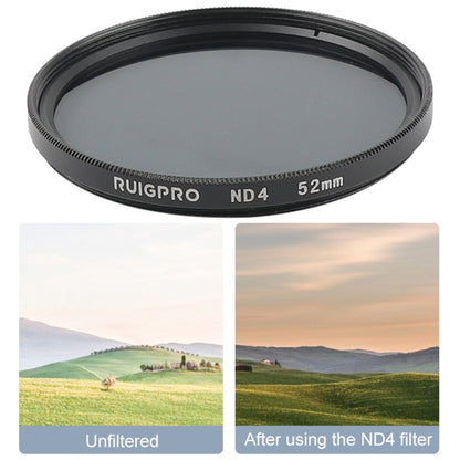 RUIGPRO for GoPro HERO 7/6 /5 Professional 52mm ND4 Lens Filter with Filter Adapter Ring & Lens Cap - Lens Filter by RUIGPRO | Online Shopping UK | buy2fix