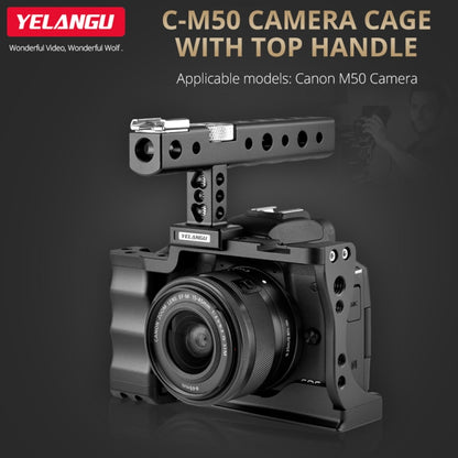 YELANGU C14 YLG0714A Video Camera Cage Stabilizer with Handle for Canon EOS M50(Black) - Camera Cage by YELANGU | Online Shopping UK | buy2fix