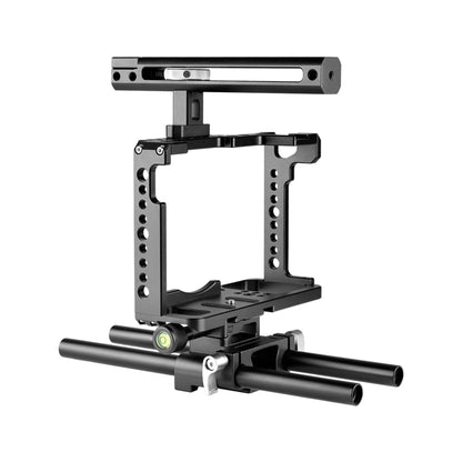 YELANGU C18 YLG0915A-C Video Camera Cage Stabilizer with Handle & Rail Rod Mount for Panasonic Lumix DC-S1H / DC-S1 / DC-S1R(Black) - Camera Cage by YELANGU | Online Shopping UK | buy2fix