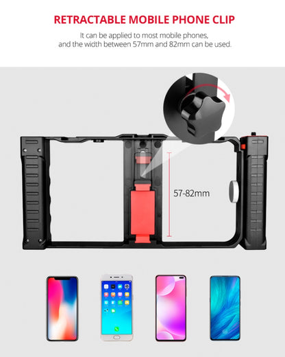 YELANGU PC02A Vlogging Live Broadcast Plastic Cage Video Rig Filmmaking Stabilizer Bracket for iPhone, Galaxy, Huawei, Xiaomi, HTC, LG, Google, and Other Smartphones(Black) - Consumer Electronics by YELANGU | Online Shopping UK | buy2fix