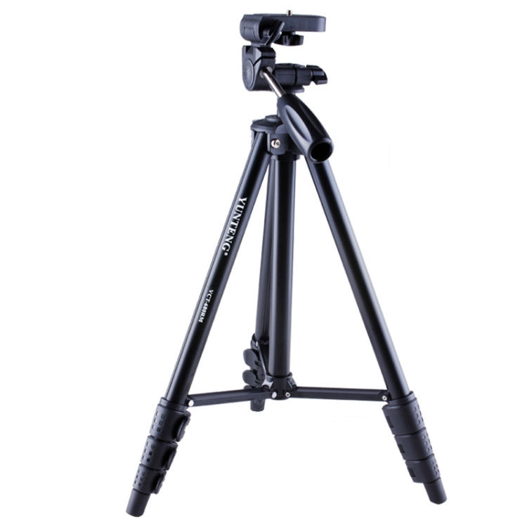 YUNTENG VCT-680RM 4-Section Folding Legs Aluminum Alloy Tripod Mount with Three-Dimensional Tripod Head for DSLR & Digital Camera, Adjustable Height: 46-138cm (Black) - Camera Accessories by buy2fix | Online Shopping UK | buy2fix