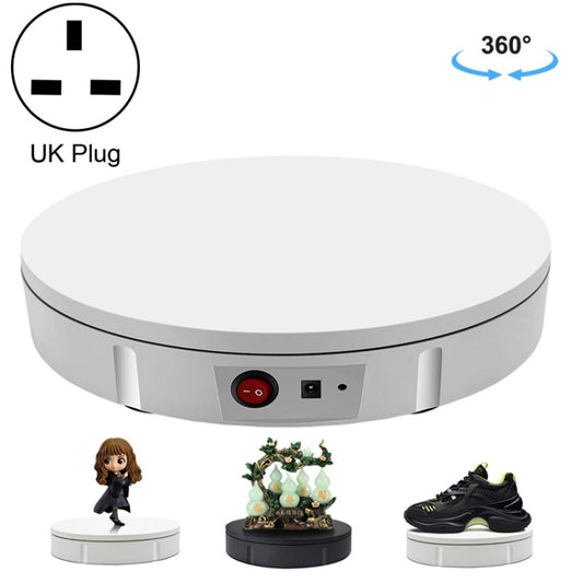 22cm Electric Rotating Display Stand Video Shooting Props Turntable, Load: 50kg, UK Plug (White) - Camera Accessories by buy2fix | Online Shopping UK | buy2fix
