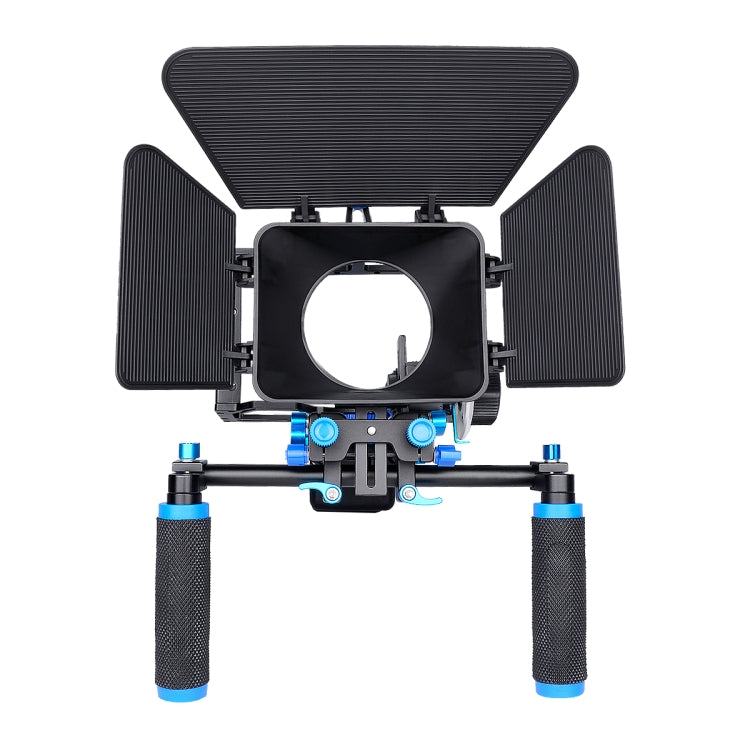 YELANGU D222 Dual Handles Camera Shoulder Mount + Camera Cage Stabilizer Kit with Matte Box + Follow Focus for DSLR Camera / Video Camera - Camera Accessories by YELANGU | Online Shopping UK | buy2fix